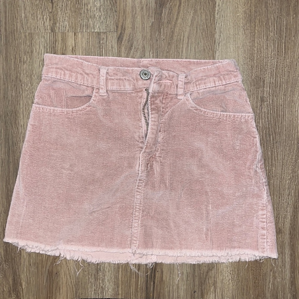 brandy melville pink corduroy skirt